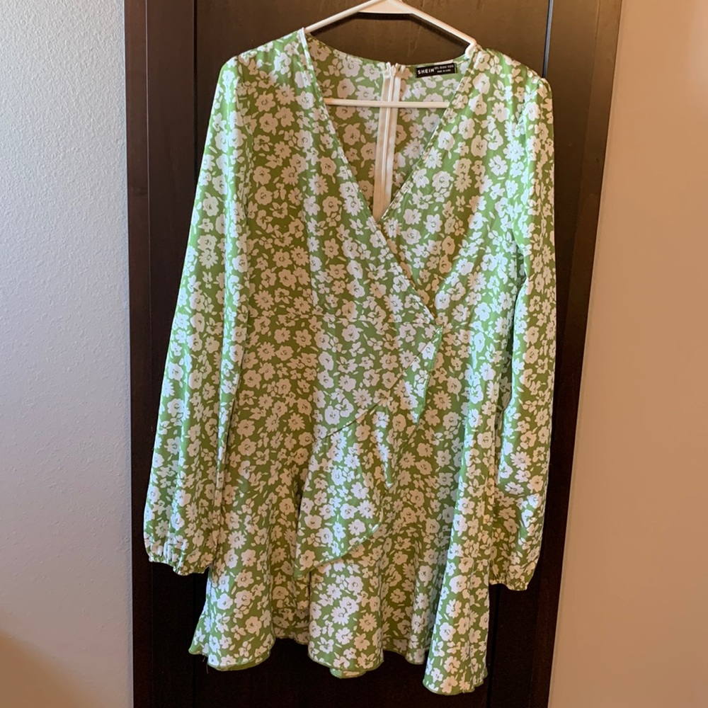 Never been worn green floral dress!